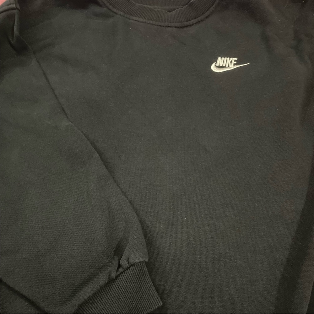 Nike Black Crewneck Sweater with Classic Swoosh